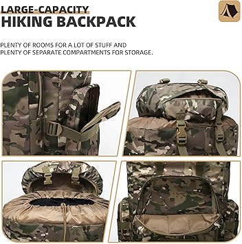 100L Camping Hiking Backpack Molle Rucksack Military Camping Backpacking  Daypack