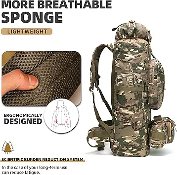 100L Camping Hiking Backpack Molle Rucksack Military Camping Backpacking  Daypack